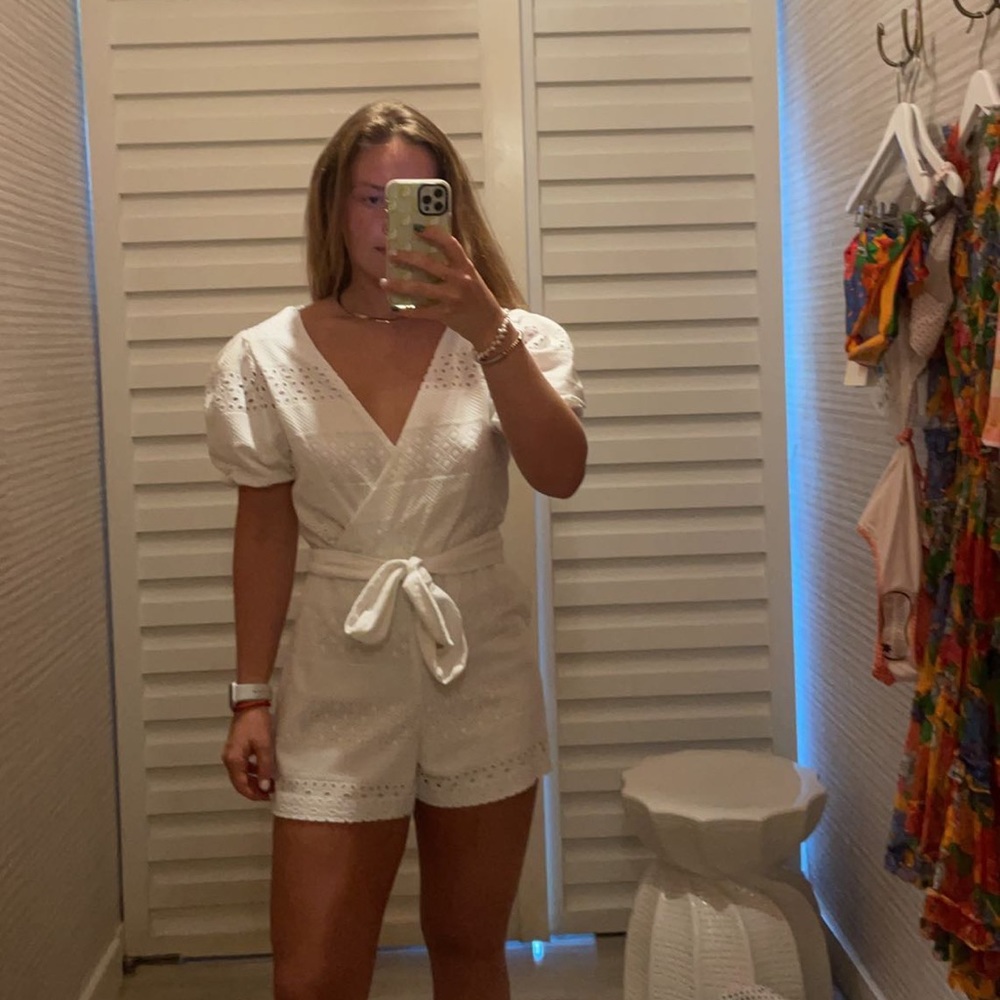 alice and olivia white romper
